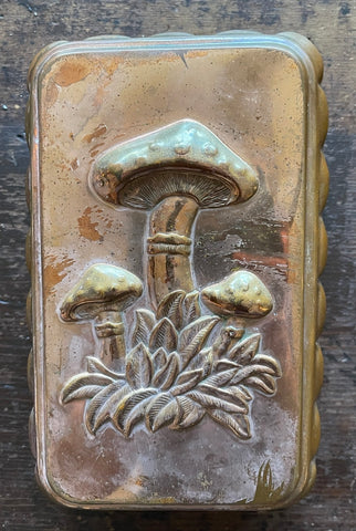 Vintage Scalloped Edge Copper Mold MUSHROOMS  🍄  w/  Brass Hanging Hook