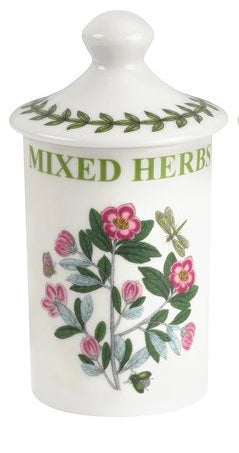 New Portmeirion Botanical Mixed Herbs Spice Jar Pink Flowers Green Leaves Butterfly
