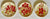 Set of 3 Different Antique 19C Aesthetic Movement Red Transferware Hibiscus Plate by Brown Westhead & Moore