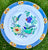 Antique Blue & White English Chinoiserie Clobbered Plate w/ Peacocks & Flowers