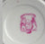 Antique Aesthetic Movement Bi Color Pink & Black Lg Joke Cup & Saucer leaves & Greek Key