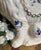 Vintage Pair Blue Transfer Floral Chintz English Staffordshire Dogs