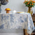 Rectangular Blue Toile Tablecloth 55" x 120"  New Bucolic Sheep Horses Dogs
