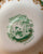 Antique Ridgway Brown & Green Bi Color Transferware Tea Cup & Saucer Garden in Church Yard