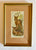 Vintage English Woven Silk Red Fawn Deer Matted & Gold Frame