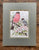 Vintage English Woven Silk Bullfinch Birds & Blossoms Picture Framed & Matted