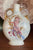 Austrian Dual Handled Moon Flask Pillow Vase Gilded Painted Cherub / Angel playing Triangle