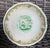 Antique Ridgway Brown & Green Bi Color Transferware Tea Cup & Saucer Garden in Church Yard