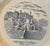 Square Black Transfer printed Creamware Plate Aldworth Surrey Home of Tennyson Scrolled Relief Border
