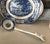 Antique Blue & White RARE Soup Tureen Ladle & Platter Woods Woodland Pastoral Horse & Plough Dog Farmhouse