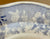 RARE Light Blue Staffordshire Three Color Transferware Platter Enoch Wood Butterfly Border Abbey Ruins 1830