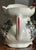 English Black Transferware Scuttle Shaving Mug Cup w/ Fishing & Cottage Scenes