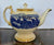 1904 Transferware Cobalt Blue and White Teapot Highland Cattle Scottish Sheep