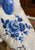 Vintage Pair Blue Transfer Floral Chintz English Staffordshire Dogs