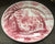 Red Royal Staffordshire Thanksgiving Landing of the Pilgrims English Transferware Platter