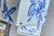 Antique English Victorian Blue Transferware Cheese Keep Song Birds Roses Aesthetic Movement