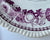 Purple & Black Bi-Color Transferware Spode Rim Bowl Musicians Landscape Fountains