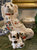 Unusual Marking Floral Chintz Imari English Vintage Staffordshire Spaniel Dog