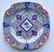 Spode Red & Blue Bi Color Transferware Patchwork Quilt Plate 4