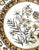 Black Transferware Lustreware Plate Spode Copeland circa 1879 Wildflowers