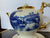 1904 Transferware Cobalt Blue and White Teapot Highland Cattle Scottish Sheep