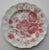 5' Instant Wall Decor!  Red & White Framed Botanical Roses Prints, Tole Shelf,  & 16 Antique Mix n Match Red Transferware Plates & Jar