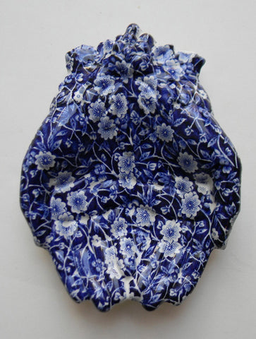Vintage Chintz Blue & White Transferware Open Hands Dish Tray / Hand Shaped Trinket Dish