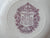Vintage English China Square Purple Transferware Plate Romantic England Grazing Deer Penshurst Place