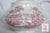 Pink / Red Toile Ironstone Transferware Tea Pot Teapot Tonquin English Waterfall Swans Sailboat
