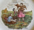 Huge Spode Byron Brown Transferware Round Platter Chop Plate Pet of the Common - Children & Baby Donkey