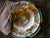 Antique Turkey Platter Brown Transferware Clarice Cliff Hand Painted Autumn Foliage