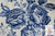 Blue & White Floral Toile Transferware Scalloped Plate English Country Roses