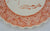 Aesthetic Movement Cayenne Red / Orange Transferware Plate Antique Spode Copeland Fluted Edge Water Lily Aquatic Scene Koi Fish  Pond
