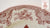 Red / Pink Transferware 8" Salad Plate Christmas Tree w/ Ribbons & Toys Underneath