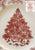 Red / Pink Transferware 8" Salad Plate Christmas Tree w/ Ribbons & Toys Underneath