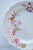 Vintage Red English Garden Transferware Plate Periwnkle Pink Green Yellow Flowers Leaves