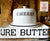 Antique Dairy Slab Advertising English Transferware  CHEESE Dome Bell & Stand