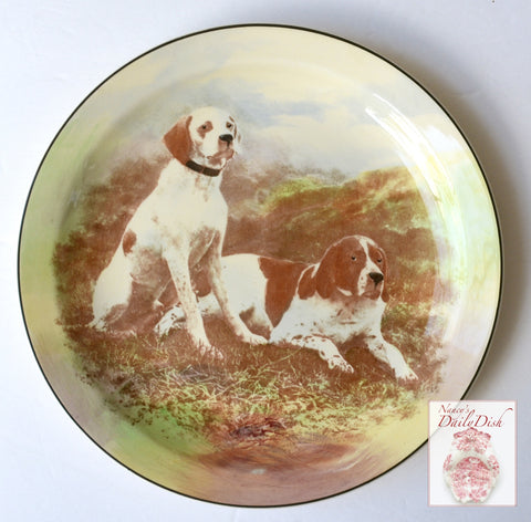 Royal Doulton Plate Hunt Scene English Setters Springer Spaniel in Field Staffordshire