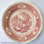 Gingham Check & Farmhouse Scenery Sheep Turkey Cows Chickens Red Transferware Plate