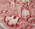 Gingham Check & Farmhouse Scenery Sheep Turkey Cows Chickens Red Transferware Plate