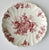 5' Instant Wall Decor!  Red & White Framed Botanical Roses Prints, Tole Shelf,  & 16 Antique Mix n Match Red Transferware Plates & Jar