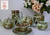 Rare Royal Staffordshire Silver Overlay Green Glaze Chocolate Coffee Pot Brown Transferware Rural Scenes Jenny Lind