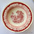 Romantic Watteau Red Transferware Shallow Rimmed Salad Bowl Victorian Gardens