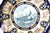 Spode Copeland Upland No. 7 Plover Game Birds Enameled Clobbered Antique 2 Color Transferware Plate