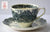 Vintage Black Transferware Teacup & Saucer Romantic England Meakin English Scenery