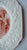 Antique George Jones Harvesting Hay English Transferware Brick Red Square Plate Embossed Floral Border