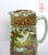 Rare Royal Staffordshire Silver Overlay Green Glaze Chocolate Coffee Pot Brown Transferware Rural Scenes Jenny Lind