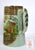Rare Royal Staffordshire Silver Overlay Green Glaze Chocolate Coffee Pot Brown Transferware Rural Scenes Jenny Lind