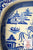 C 1869 Hulse & Adderley Blue Willow Chinoiserie Transferware Serving Platter Stone China