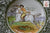 Green Transferware Deep Plate / Bowl English Equestrian Foxhunt Scene Doulton Burslem George Morland Staffordshire